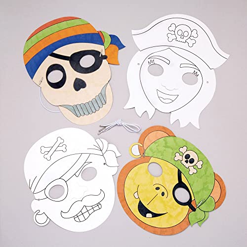 Baker Ross Kits de masques pirates à colorier (lot de 8) - A