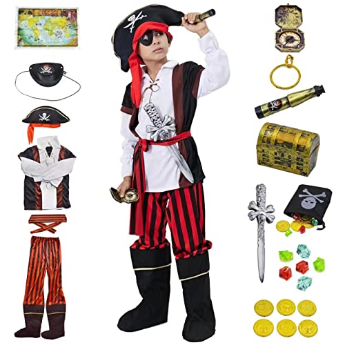 ZUCOS Déguisement Costume de pirate pour enfants - Jeu de rô