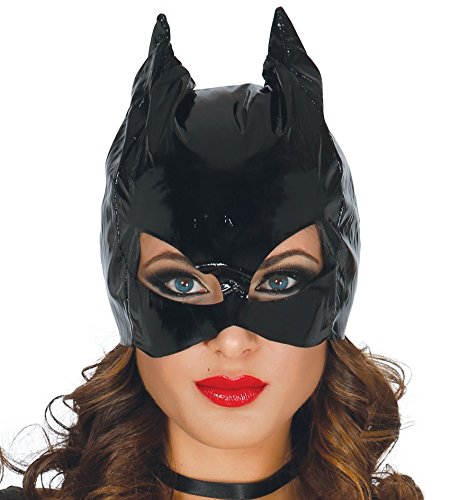 CatWoman masque noir en vinyle pour déguisements sexy