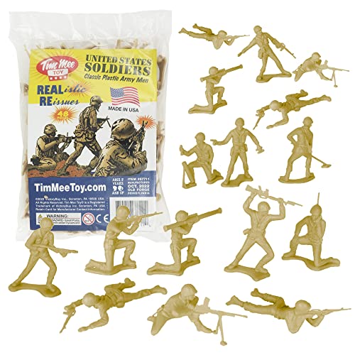 TimMee Lot de 48 figurines de soldat en plastique pour homme