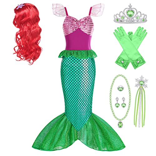 YOSICIL Deguisement Robe Princesse Ariel Costume de Sirène p
