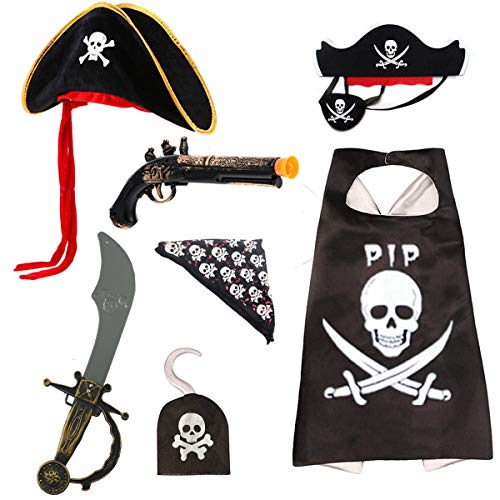 Ecloud Shop Ensemble de Costumes de Pirate - Cape Cape Chape
