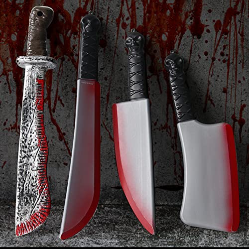VIPNAJI 4 pièces Halloween Sanglant Faux Couteau Accessoire 