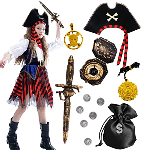Tacobear Déguisement Pirate Enfant Fille Costume Pirate Enfa