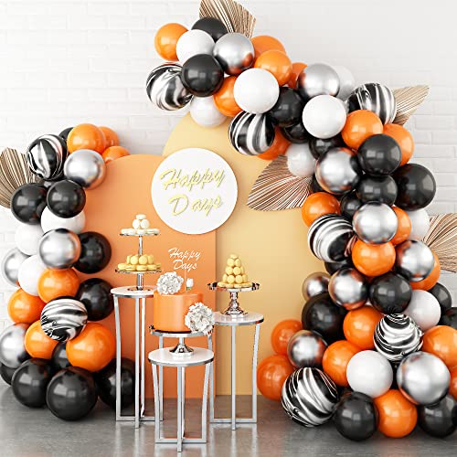 Kit darche de ballons pour Halloween, noir, orange, blanc, a