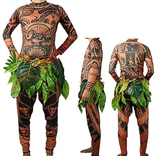 Beauty GO Moana Maui Tatouage T-shirt avec jupe à feuilles p