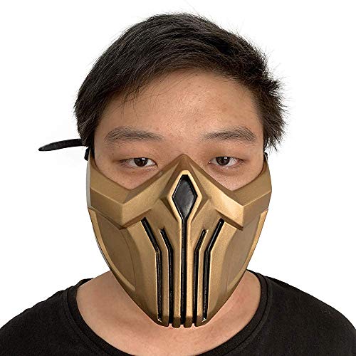 Masque en latex Mortal Kombat Scorpion - Pour cosplay, bal m