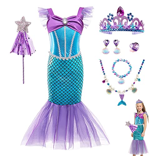 Leajap Mermaid Costume Pour Les Filles, Costume De Petite Si