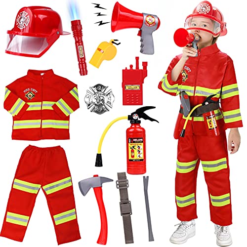 Tacobear Pompier Deguisement Enfant Pompier Costume avec Pom