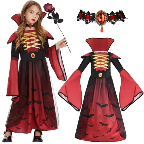 FORMIZON Costume de Vampire pour Filles, Costume Royal de Va