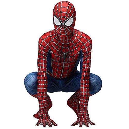 Costume Spiderman Adulte,Deguisement Spiderman Homme Femme C