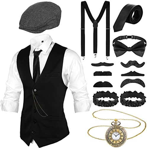 Blulu Set dAccessoires de Costumes Hommes Gatsby des Années 