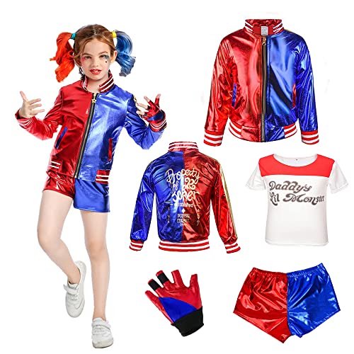 Vcumter Déguisement Harley Squad Costume, Harley Quinn Cospl