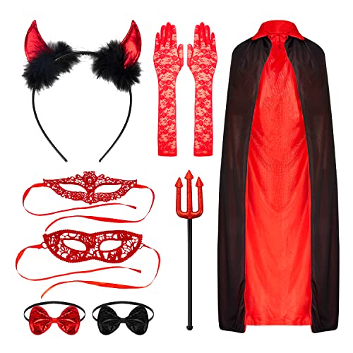 Kardition Costume de diable pour femme - Robe dHalloween - C