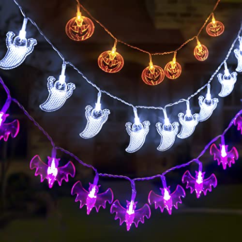 Qedertek Décoration Halloween, (Lot de 3) 20 LED Guirlande L