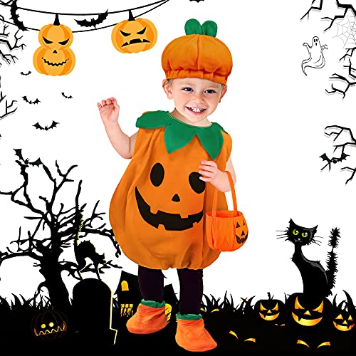 yumcute Costume de citrouille enfant pour Halloween, costume