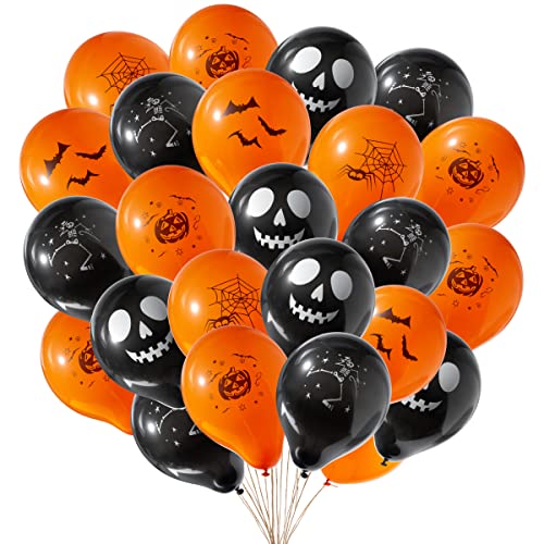 THE TWIDDLERS 100 Ballons Halloween en Latex, 28cm - Orange 