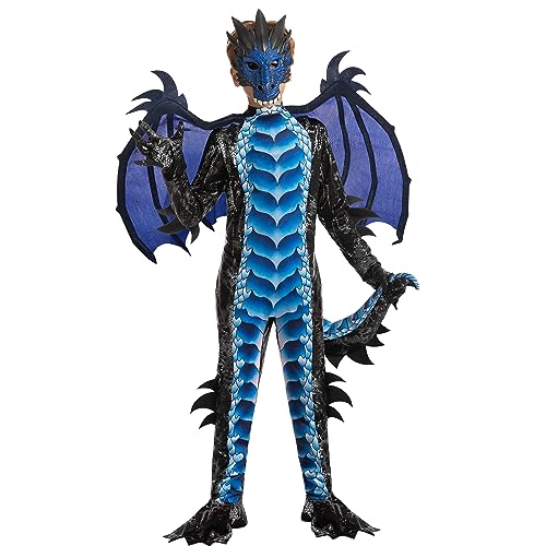 Spooktacular Creations Costume de dragon noir et bleu dHallo