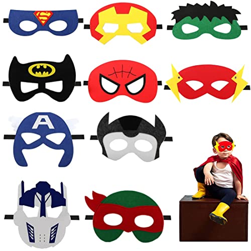 Masques de Super-Héros, 10 Pièces Masques pour Enfants Dress