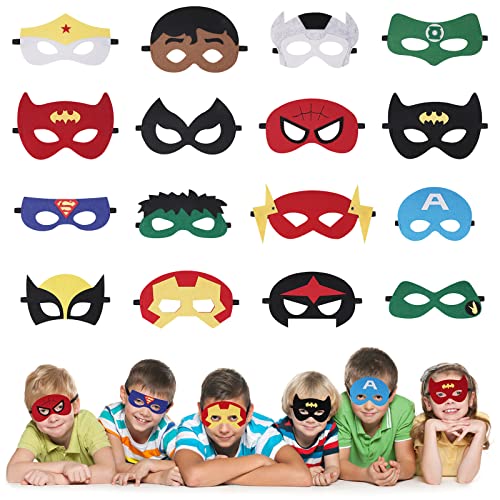 URAQT Masque de Super-Héros, 16 Pièces Masques pour Enfants 
