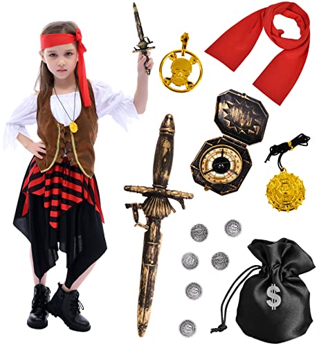 Tacobear Déguisement Pirate Enfant Fille Costume de Pirate B