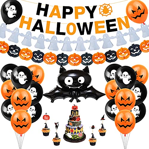 Halloween Decoration Kit, 26 Pcs Déco Halloween, Happy Hallo