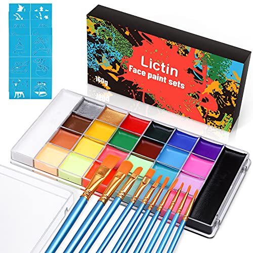 Lictin Peinture Visage 26 Couleurs - Kit de Professionnel Pe