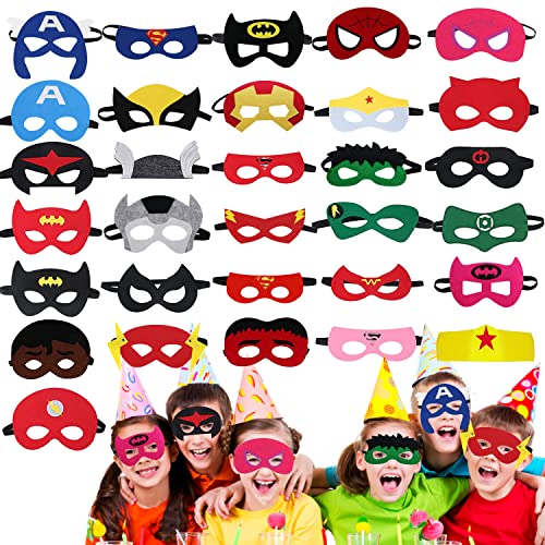 LGZIN 31pcs Masques de Super-Héros, Masque de Feutre, Masque