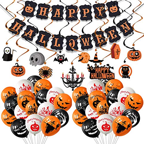 Evance 81pcs Kit Halloween Decoration, Bannière de Guirlande