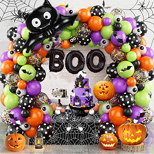 Halloween Décoration, Arche Ballon Halloween, Noir, orange, 