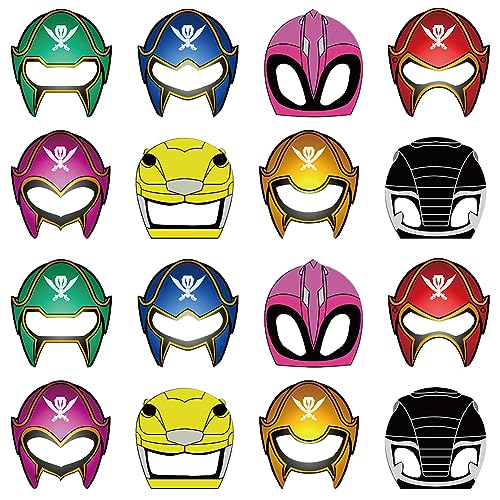 LGQHCE Power Hero Masque,16 Pcs Demi-Masques De Power Ranger