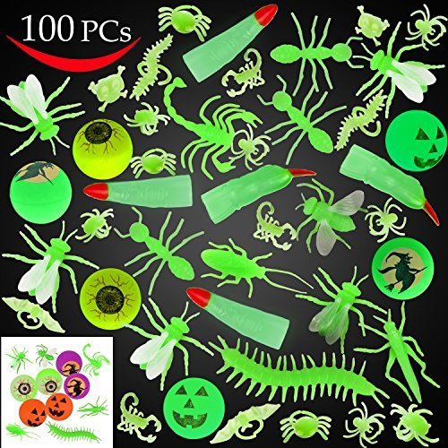JOYIN 100 pièces Halloween Phosphorescent Bugs Sombres et Jo